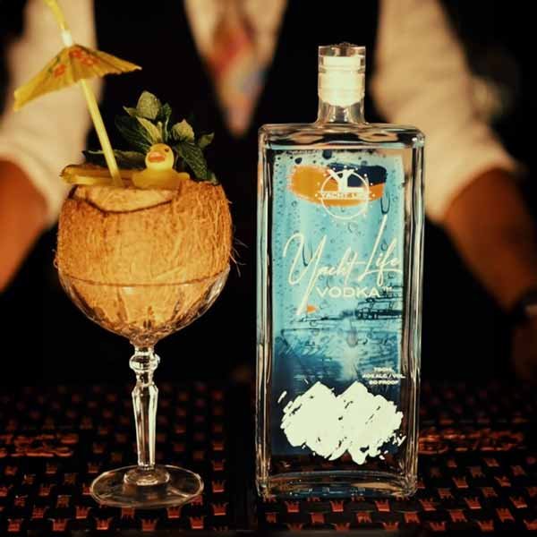 Beauty shot of a drink named "Sweet 16", created by Phil Fuentes, Yacht Life Vodka's Bartender of the Month