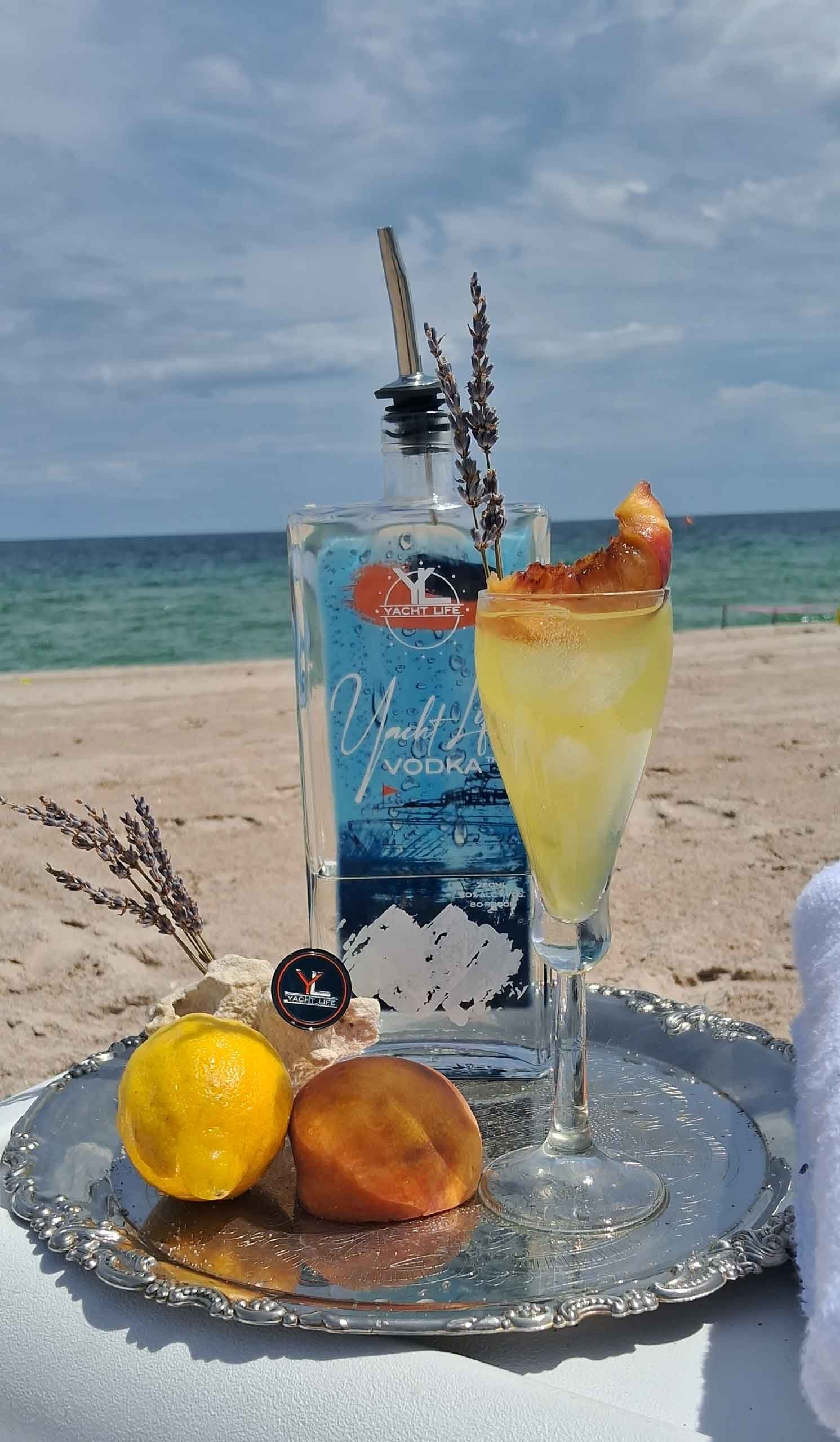 Beauty shot of a drink named "Sweet 16", created by Phil Fuentes, Yacht Life Vodka's Bartender of the Month